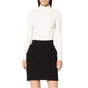 NAF NAF Women's Old Money Black Knee Length Wide Waistband A Line Skirt EU 36